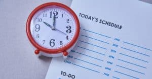 clock on a scheduler