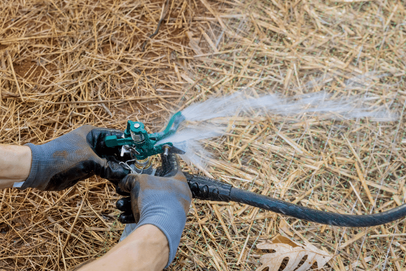 person upgrading the sprinkler system