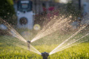 Smart irrigation controller watering lawn efficiently in Northeast Ohio