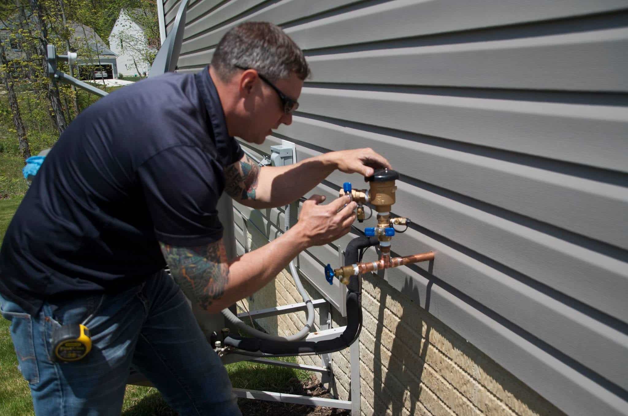 Irrigation shut off valve requirements for a residential sprinkler system with backflow preventer
